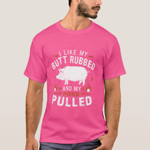 Camiseta Eu Amo Meu Bumbum Esfregado e Meu Porco Puxado - G