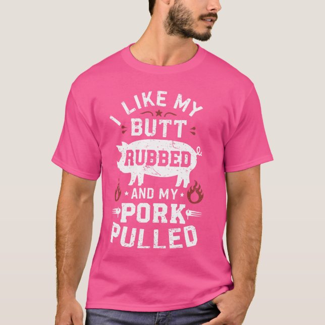 Camiseta Eu Amo Meu Bumbum Esfregado e Meu Porco Puxado - G (Frente)
