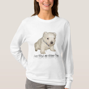 Camiseta Eu Amo Meu Cachorrinho Branco - Filhote Westie