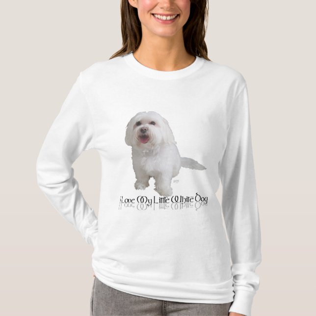 Camiseta Eu Amo Meu Cachorrinho Branco - Havanese (Frente)