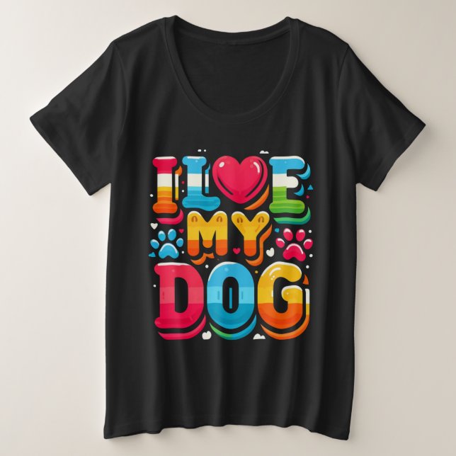 Camiseta Eu Amo Meu Cachorro (Frente do Design)