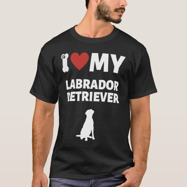 Camiseta Eu Amo Meu Cachorro Adorável Do Labrador (Frente)