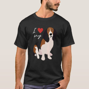 Camiseta Eu Amo Meu Cachorro Basset Hound Preto Marrom e Br