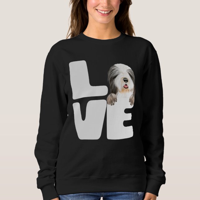 Camiseta Eu Amo Meu Cachorro Bearded Collie (Frente)