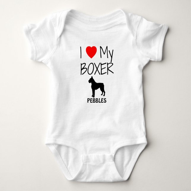 Camiseta Eu Amo Meu Cachorro-Boxer (Frente)