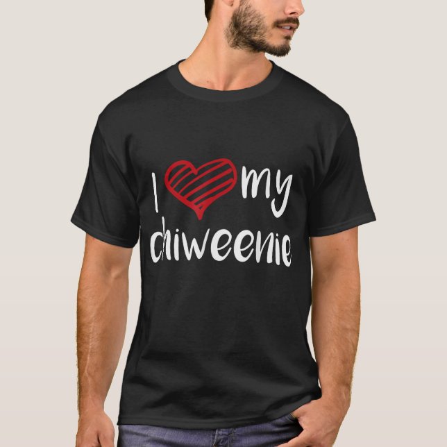 Camiseta Eu Amo Meu Cachorro Chiweenie (Frente)