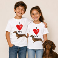Eu Amo Meu Cachorro Dachshund Coração Vermelho Cri