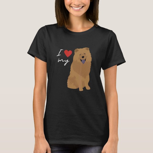 Camiseta Eu Amo Meu Cachorro De Chow Chow (Frente)