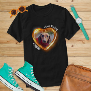 Camiseta Eu Amo Meu Cachorro De Coração Brilhante