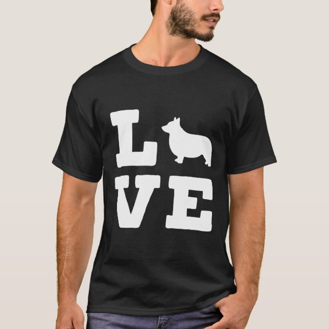 Camiseta Eu Amo Meu Cachorro De Corgi (Frente)