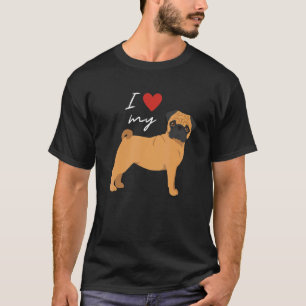 Camiseta Eu Amo Meu Cachorro De Pug