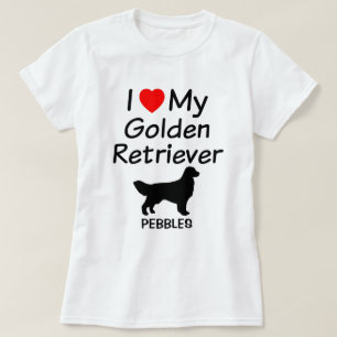 Camiseta Eu Amo Meu Cachorro De Retriever Ouro