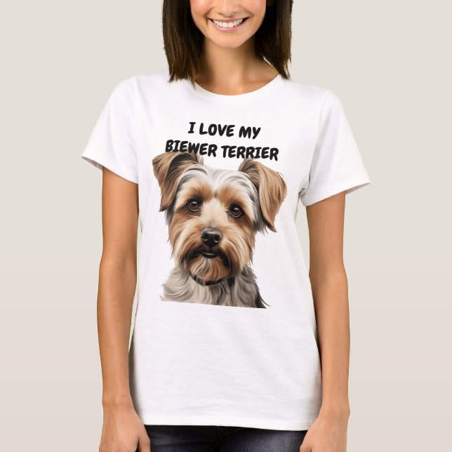 CAMISETA EU AMO MEU CACHORRO DE TERRIER MAIOR (Frente)