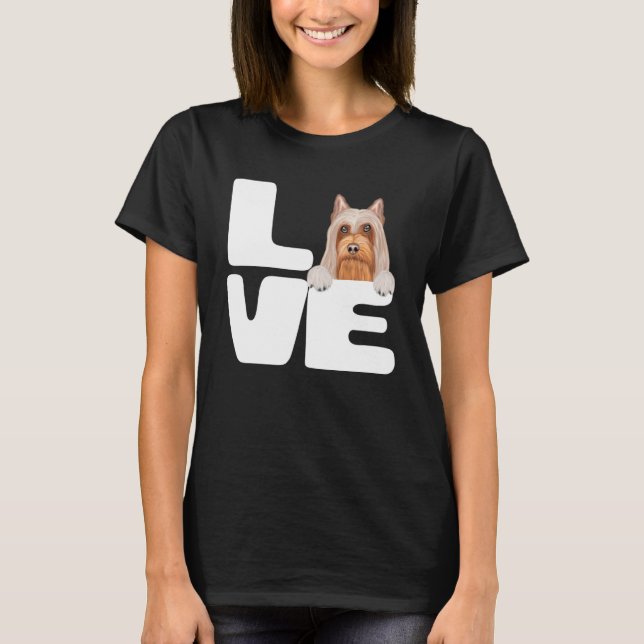 Camiseta Eu Amo Meu Cachorro De Terrier Silky (Frente)