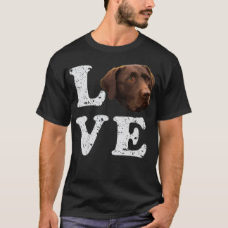 Camiseta Eu Amo Meu Cachorro Do Laboratório De Chocolate
