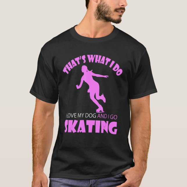 Camiseta Eu amo meu cachorro e vou patinar (Frente)
