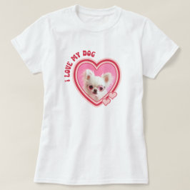 Camiseta Eu Amo Meu Cachorro Foto Personalizada