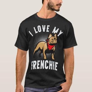 Camiseta Eu Amo Meu Cachorro Francês Engraçado