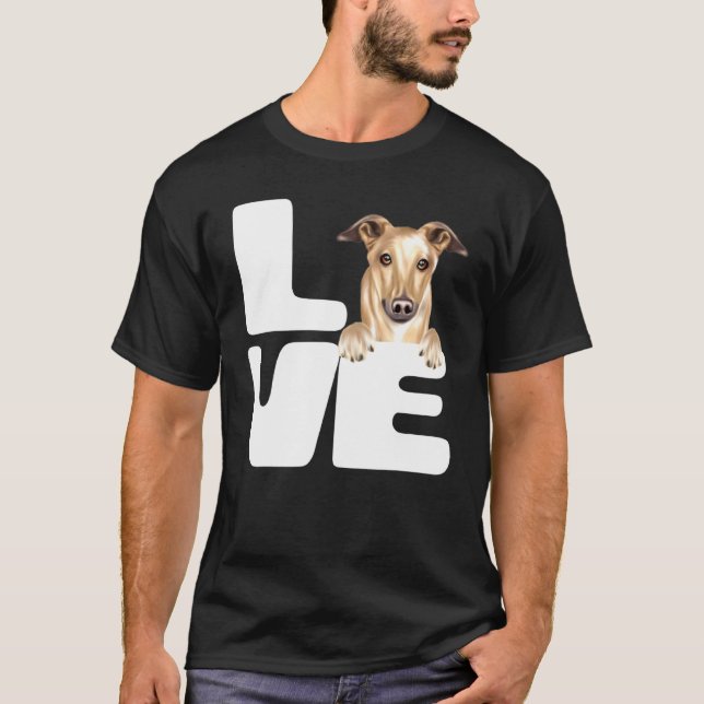Camiseta Eu Amo Meu Cachorro Galgo (Frente)