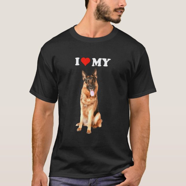 Camiseta Eu Amo Meu Cachorro Husky (Frente)