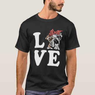 Camiseta Eu Amo Meu Cachorro Inglês Bandana Cachorro Sol