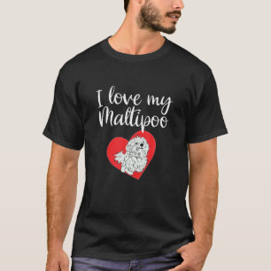 Camiseta Eu Amo Meu Cachorro Maltipoo Engraçado Maltês Cach