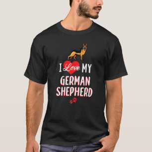 Camiseta Eu Amo Meu Cachorro Pastor Alemão