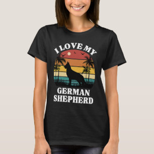Camiseta Eu amo meu cachorro Pastor Alemão Fofo Pastor Alem