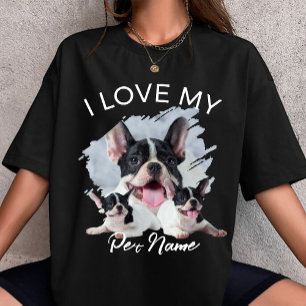 Camiseta Eu Amo Meu Cachorro Personalizado Foto Pet Gato Pe