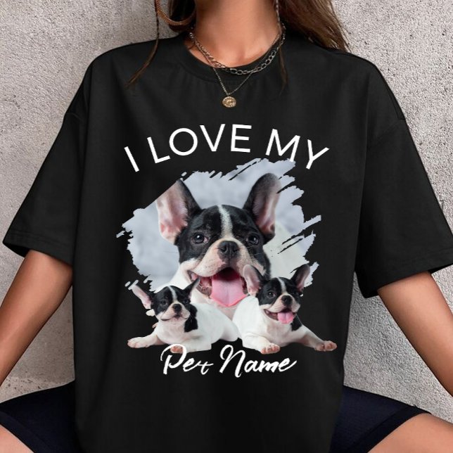 Camiseta Eu Amo Meu Cachorro Personalizado Foto Pet Gato Pe (Criador carregado)