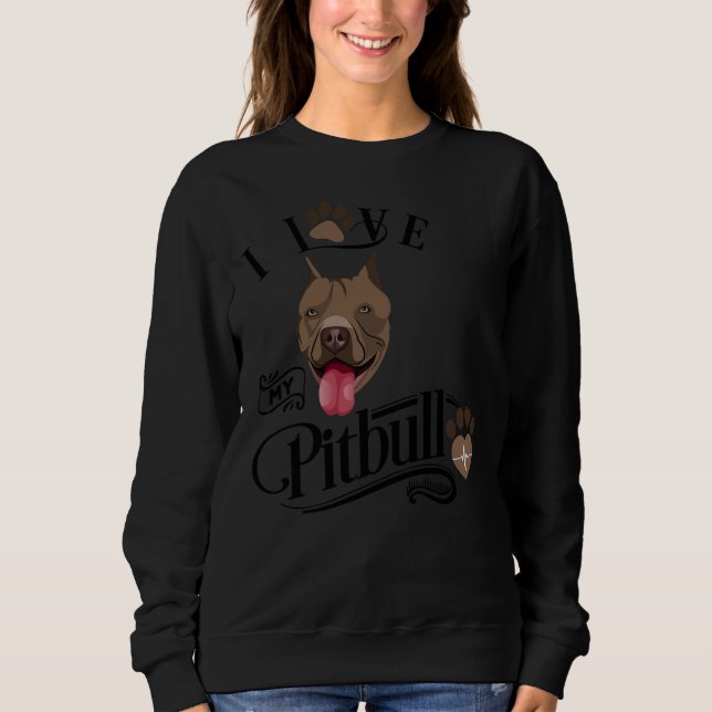 Camiseta Eu Amo Meu Cachorro Pitbull (Frente)