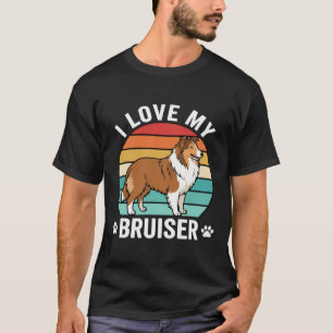 Camiseta Eu Amo Meu Cachorro Retro Collie Bruiser