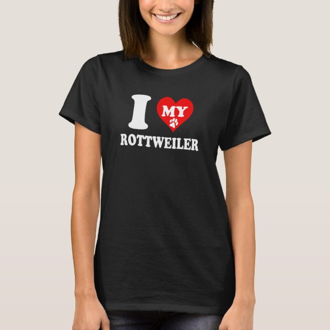 Camiseta Eu Amo Meu Cachorro Rottweiler Criando Pai De Kenn (Frente)