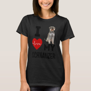 Camiseta Eu Amo Meu Cachorro Schnauzer Animal Pet Roupa Blk