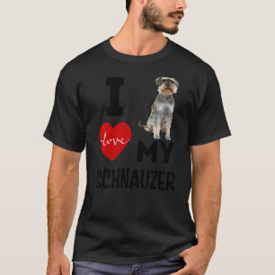 Camiseta Eu Amo Meu Cachorro Schnauzer Animal Pet Roupa Blk