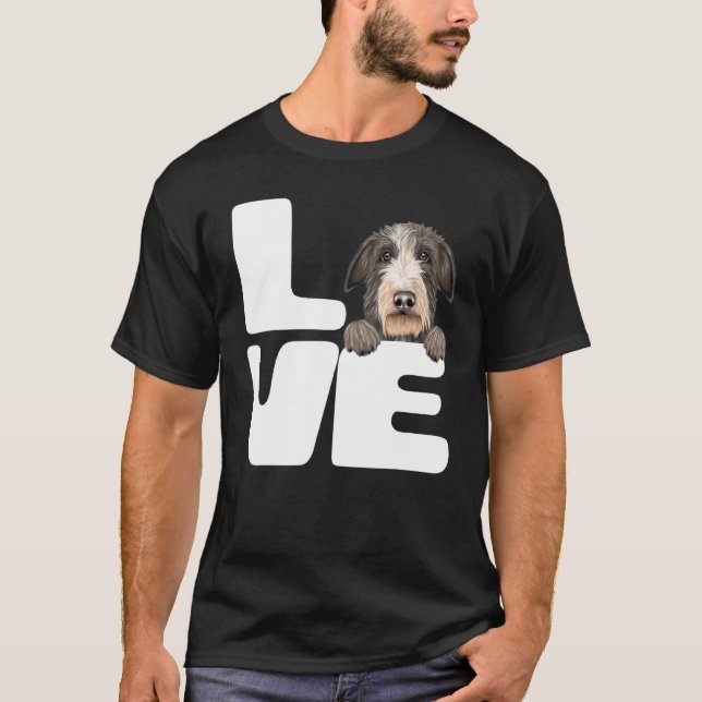 Camiseta Eu Amo Meu Cachorro Scottish Deerhound (Frente)