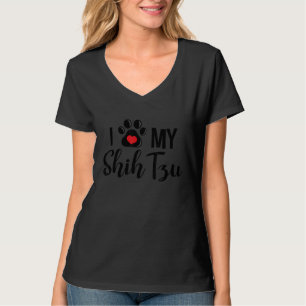 Camiseta Eu Amo Meu Cachorro Shih Tzu Amável O Melhor Amigo