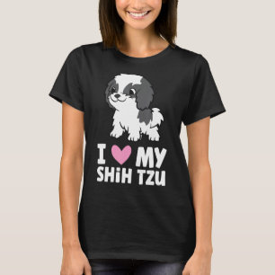 Camiseta Eu Amo Meu Cachorro Shih Tzu Funny Shih Tzu Propri