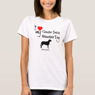 Camiseta Eu Amo Meu Cachorro Suíço Maior