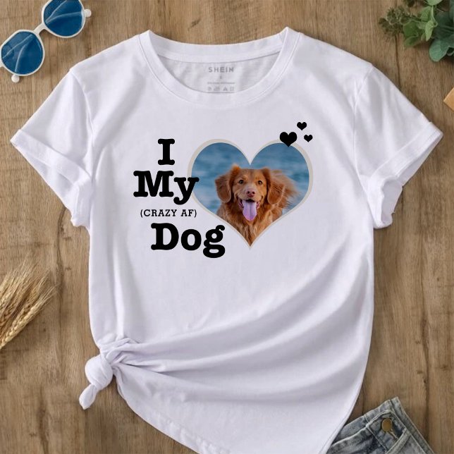 Camiseta Eu Amo Meu Cachorro | Texto personalizado engraçad (Criador carregado)