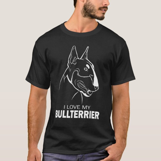 Camiseta Eu Amo Meu Cachorro Touro (Frente)