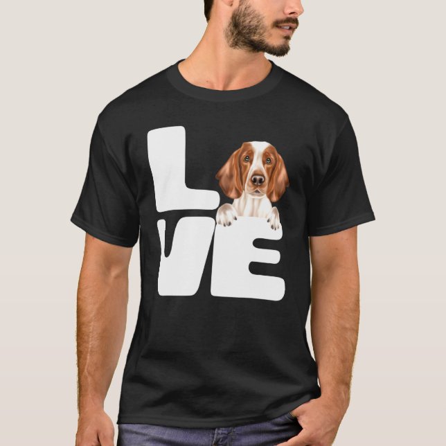 Camiseta Eu Amo Meu Cachorro Welsh Springer Spaniel (Frente)