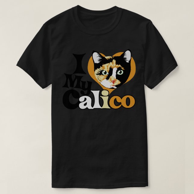 Camiseta Eu amo meu Calico (Frente do Design)