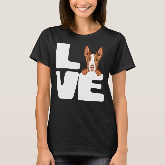 Camiseta Eu Amo Meu Cão de Caça Ibizan (Frente)