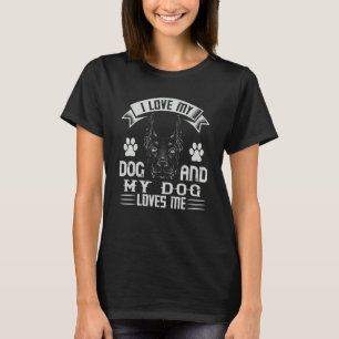 Camiseta Eu amo meu cão doberman