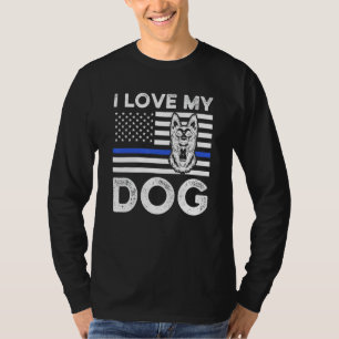 Camiseta Eu Amo Meu Cão Polícia K 9