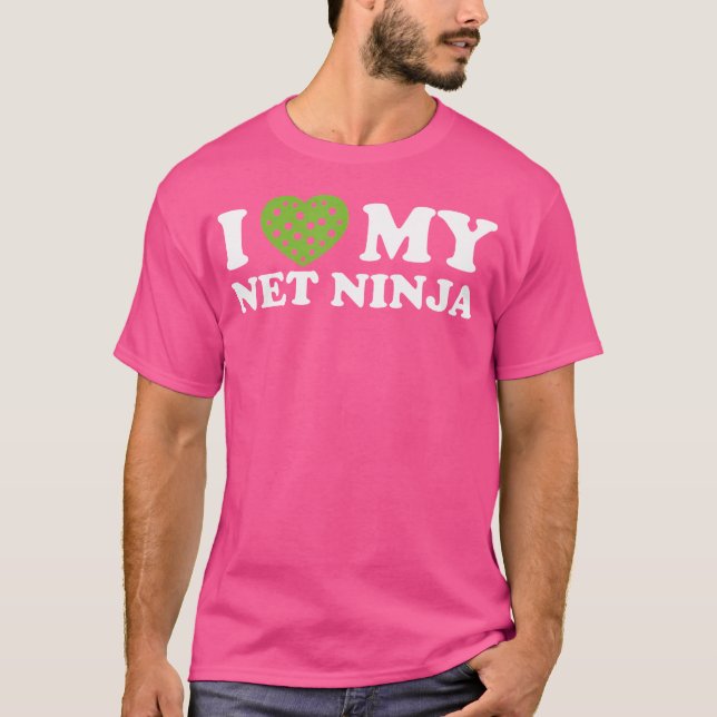 Camiseta Eu Amo Meu Casal de Pickleball Ninja da Rede Combi (Frente)