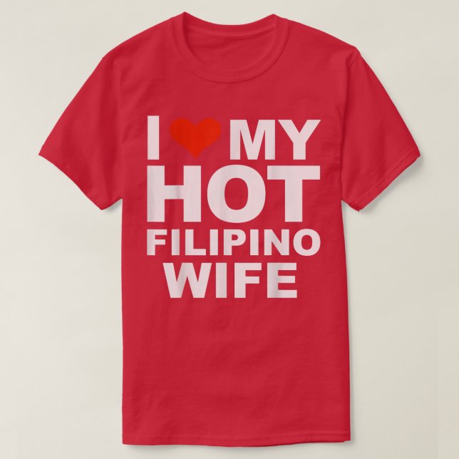 Camiseta Eu Amo Meu Casamento De Marido Filipino Quente Pin (Frente do Design)
