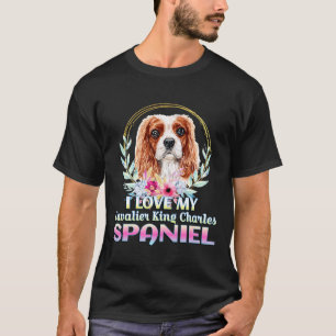 Camiseta Eu Amo Meu Cavalier Rei Charles Spaniel Cog