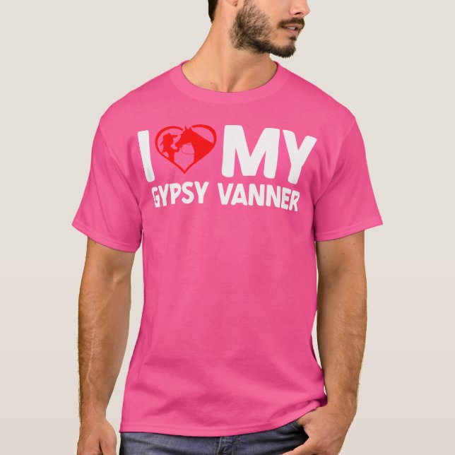 Camiseta Eu Amo Meu Cavalo Gypsy Vanner Cavalgar (Frente)